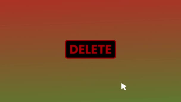Кнопка Delete Нажата Экране Компьютера Курсором Мыши Движения Фона Rs_1534 — стоковое видео
