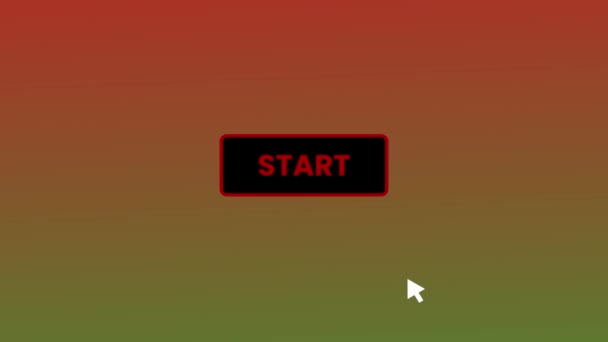 カーソルポインタマウスの動きの背景によってコンピュータ画面上で押すStartボタン Rs_1536 — ストック動画