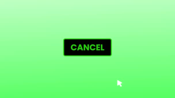Cancel Button Pressed Computer Screen Cursor Pointer Mouse Motion Background — Stock Video
