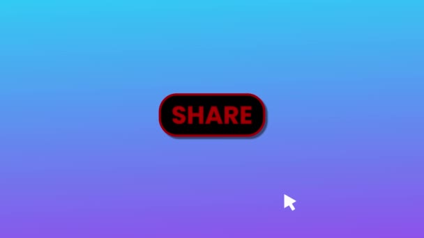 Compartir Botón Presionado Pantalla Del Ordenador Por Cursor Puntero Del — Vídeos de Stock