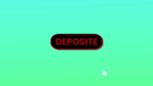 Bouton Deposit Appuyé Sur Écran Ordinateur Par Curseur Pointeur Souris — Video