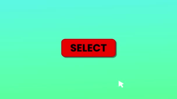 選択ボタンは カーソルポインタマウスの動きの背景によってコンピュータ画面上で押されます Rs_1555 — ストック動画