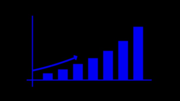 ビジネスインフォグラフィックのアニメーションと上昇する矢印とバー カラフルな背景 Rs_ 1557 — ストック動画