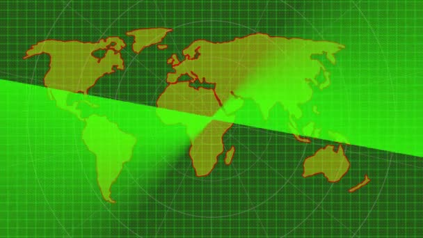 Digital Technology Scanning Earth Map Animation Colorful Earth Map Animation — Stock Video