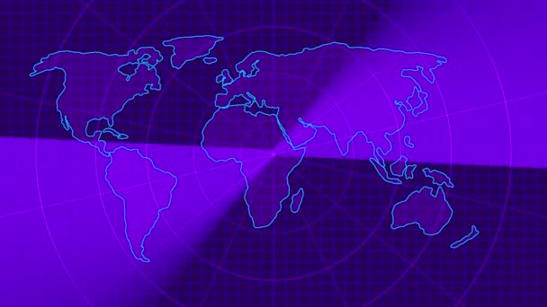 Digital Technology Scanning Earth Map Animation Colorful Earth Map Animation — Stock Video