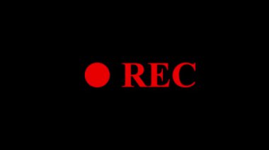REC simgesini canlandırıyorum. Ses ve video kayıt konsepti. Siyah arka plan. rs_1700