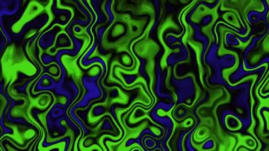 Akışkan çizgiler ve psikedelik tasarım ile canlandırılmış soyut yeşil dalgalı desen arka plan.