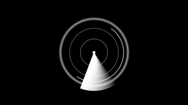 现实的雷达搜索 Hud雷达显示 在黑色背景上的现实运动 Rs_ 1616 — 图库视频影像
