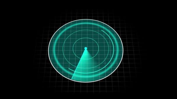 Realistic Radar Searching Hud Radar Display Realistic Motion Black Background — Stock Video