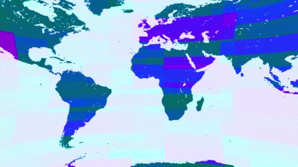 Mapa Mundo Fronteiras Esboço Loop Fundo Terra Mapa Estoque Linha — Vídeo de Stock