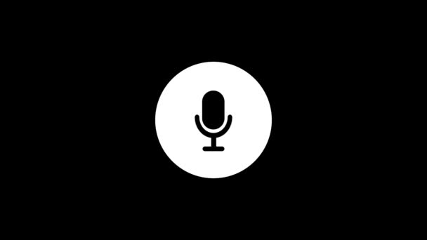 Піктограма Мікрофона Чорного Кольору Лічильнику Фон Чорного Кольору 1677 — стокове відео