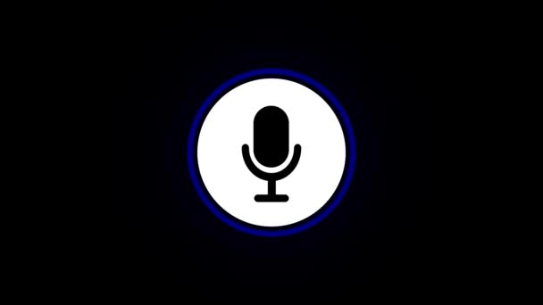 Піктограма Мікрофона Чорного Кольору Лічильнику Фон Чорного Кольору Rs_ 1676 — стокове відео