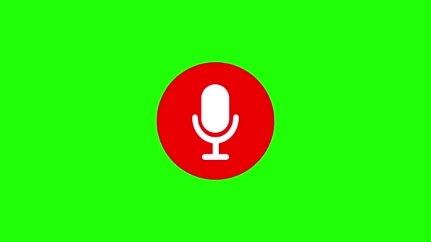 Білий Колір Піктограми Мікрофона Лічильнику Зелений Кольоровий Фон 1680 — стокове відео