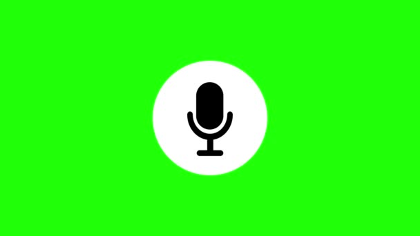 Czarna Ikona Mikrofonu Ladzie Zielone Tło Koloru 1681 — Wideo stockowe
