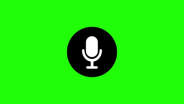 Icône Microphone Couleur Blanche Sur Comptoir Fond Couleur Verte Rs_ — Video