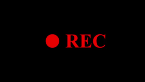Animacja Ikony Rec Koncepcja Nagrywania Audio Wideo Czarne Tło 1700 — Wideo stockowe