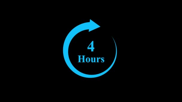 Hours Service Symbol Black Clock Hours Icon Isolated Black Background — Stock Video