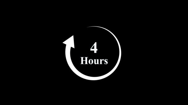 Jam Layanan Simbol Black Clock Jam Ikon Terisolasi Pada Latar — Stok Video