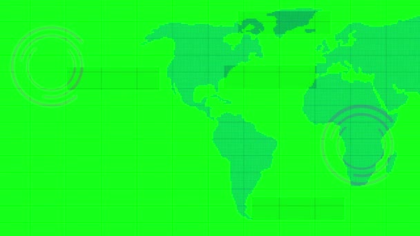 Abstrakte Grüne Weltkarte Animierten Hintergrund Mit Einem Digitalen Overlay Geeignet — Stockvideo