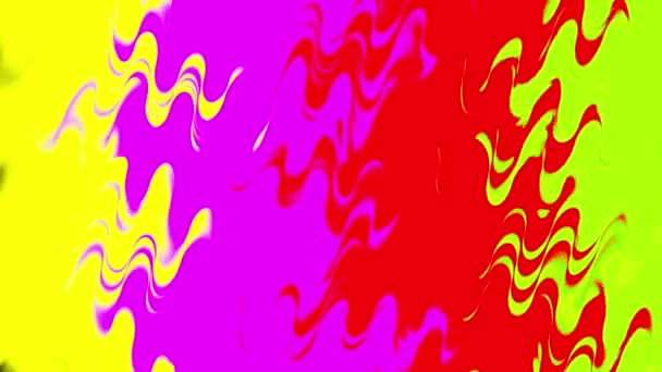 Brillante Neón Abstracto Rojo Amarillo Púrpura Onda Color Animado Fondo — Vídeo de stock