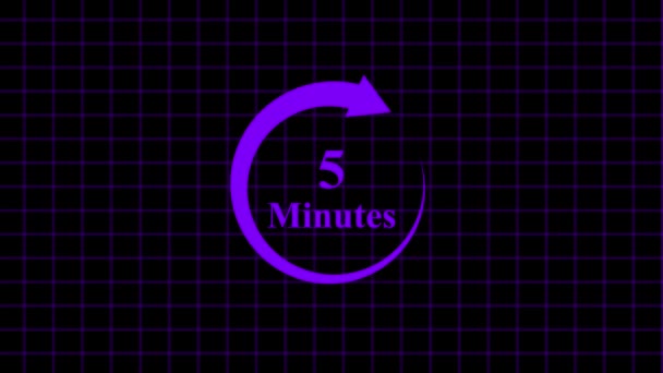 Simbol Serviciu Minute Ceas Negru Minute Pictogramă Izolată Fundal Negru — Videoclip de stoc