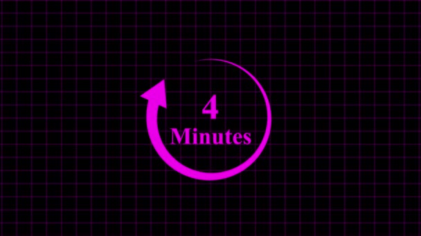 Minuten Service Symbol Black Clock Minuten Symbol Isoliert Auf Schwarzem — Stockvideo