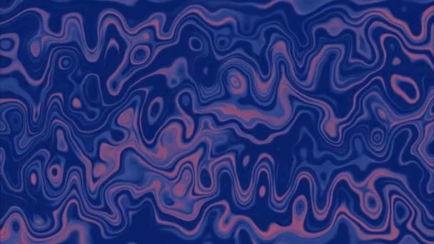 流体でアニメーションされた抽象的な青と紫の波のパターンの背景 — ストック動画