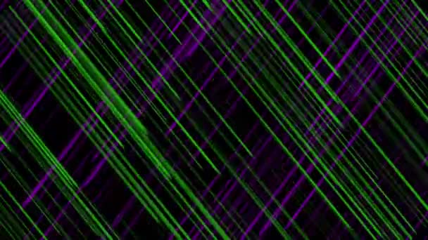 Abstrakter Digitaler Hintergrund Mit Sich Überschneidenden Neongrünen Und Lila Linien — Stockvideo