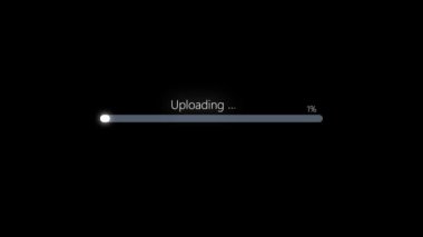 Siyah arkaplandaki yüzde ile çubuk animasyonu yükleniyor. r_163