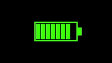 Parlayan pil ikonu. Kırmızı cep telefonu bataryası şarj ediliyor. r_198