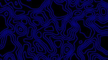 Soyut mavi neon çizgiler akışkan, dalgalı desenler oluşturarak siyah arka planda hareket ve dijital sanat hissi yaratır..