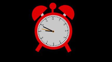 24 saat içinde animasyon duvar saati. Hareket eden okları olan bir saat. Beyaz arka planda kuvars duvar saati. s_73