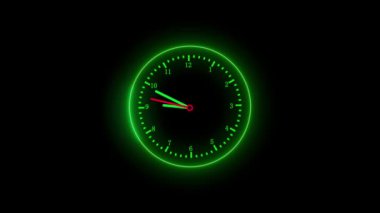 12 saatlik düz saat animasyonu. Kuvars duvar saati izole arka planda. s_81