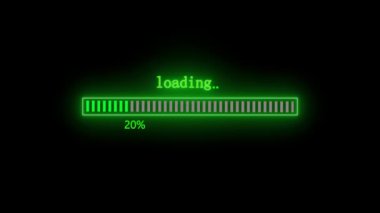Neon İşlem Çubuğu Animasyonu Siyah Ekran 'a yükleniyor. s_127
