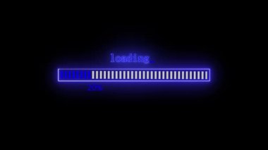 Neon İşlem Çubuğu Animasyonu Siyah Ekran 'a yükleniyor. s_130