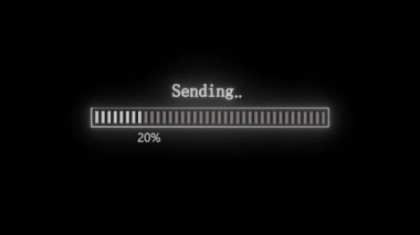 Neon İlerleme Çubuğu Canlandırması Siyah Ekran 'da. s_144