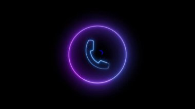 Neon ışığı animasyon konsepti ikon çağrısı. s_146