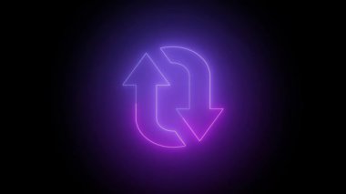 Siyah ekran arka planında neon çizgi ok konsepti animasyonu. s_155