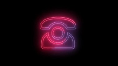 Neon ışığı animasyon konsepti ikon çağrısı. s_178