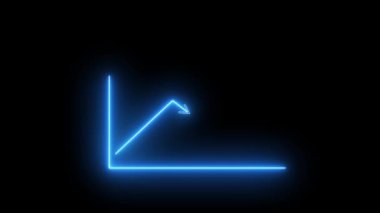 Oklu NEON Animasyon Çizgisi İş Grafiği. İşletme grafiği 3 boyutlu ok büyümesini gösteriyor. s_233