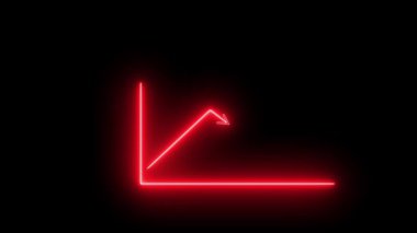 Oklu NEON Animasyon Çizgisi İş Grafiği. İşletme grafiği 3 boyutlu ok büyümesini gösteriyor. s_234