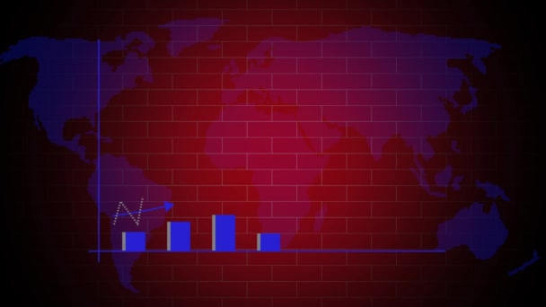 Dados Financeiros Diagramas Que Mostram Aumento Constante Dos Lucros Seta — Vídeo de Stock