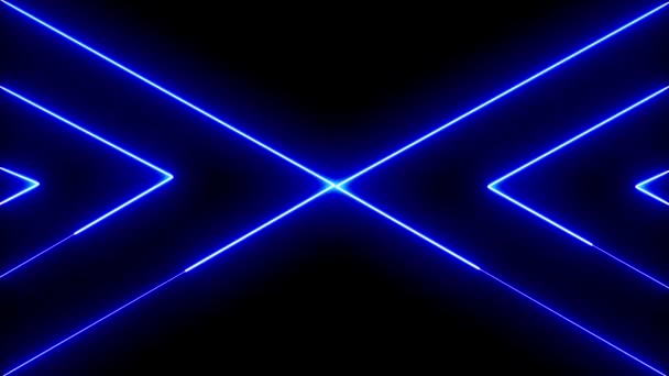 运动线激光束流动 蓝色霓虹灯线闪亮的运动背景 R_119 — 图库视频影像