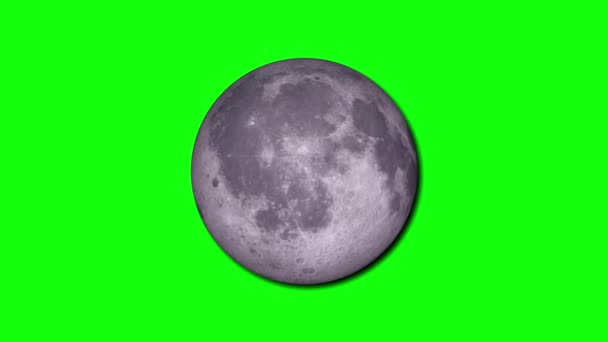 Realistyczny Obracający Się Księżyc Tło Pomocą Zielonego Ekranu R_189 — Wideo stockowe