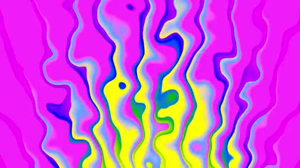 アニメーションランダムな波状のテクスチャ サイケデリックな背景 カラフルな液体背景 R_223 — ストック動画