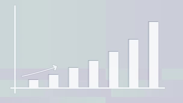 Dados Financeiros Diagramas Mostrando Aumento Constante Nos Lucros Gráficos Crescimento — Vídeo de Stock