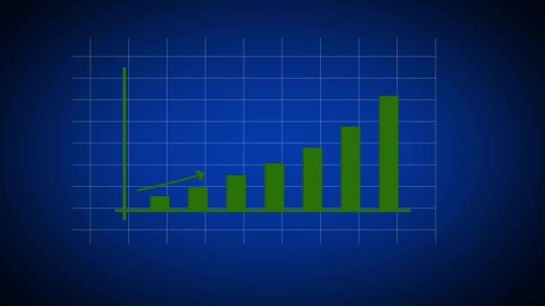 Dados Financeiros Diagramas Mostrando Aumento Constante Nos Lucros Gráficos Crescimento — Vídeo de Stock