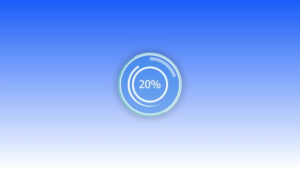 Colore Blu Info Grafico Circolare Con 100 Percentuale Aumento R_241 — Video Stock