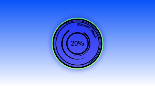 Gráficos Informação Cor Azul Gráfico Circular Com 100 Aumento R_240 — Vídeo de Stock