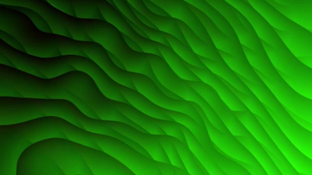 Abstrakcyjne Zielone Faliste Tło Płynnymi Przejściami Gradientowymi Różnych Odcieniach Zieleni — Wideo stockowe